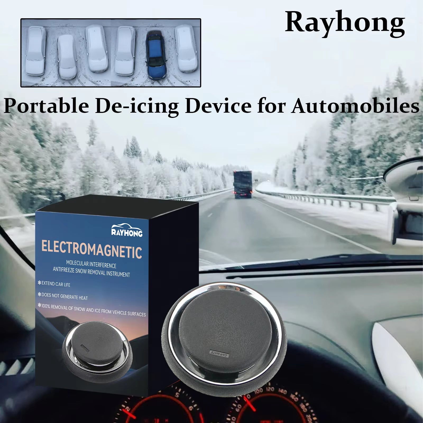 Rayhong Car Defroster Portable - Ice Melting Defogging Snow Removal Tool for Vehicle Windshield